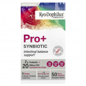 Kyolic, Kyo-Dophilus® Pro + Synbiotic, ягодный смузи, 50 жевательных таблеток в Москве - eco-herb.ru | фото