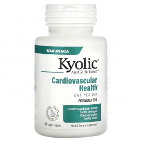 Kyolic, Выдержанный экстракт чеснока One Per Day, сердечно-сосудистое средство, 1000 мг, 60 капсул - описание