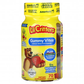 L'il Critters, Gummy Vites, полноценный мультивитаминный комплекс, 70 жевательных конфет в Москве - eco-herb.ru | фото