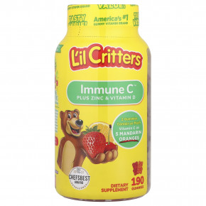 L'il Critters, Immune C с цинком и витамином D, 190 жевательных мармеладок - описание