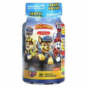 L'il Critters, Paw Patrol The Movie, жевательные мультивитамины, натуральные фрукты, 60 жевательных таблеток - описание | фото