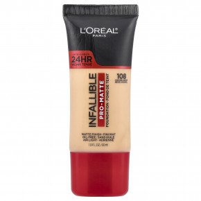 L'Oréal, Infallible, профессиональная матовая основа, 108 карамельно-бежевый, 30 мл (1 жидк. унц.) - подробнее L'Oréal, Infallible, профессиональная матовая основа, 108 карамельно-бежевый, 30 мл (1 жидк. унц.) - описание
