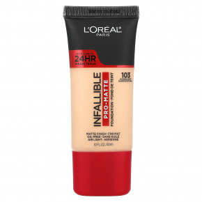 L'Oréal, Infallive, тональный крем Pro-Matte, оттенок 103 Natural Buff, 30 мл (1 жидк. унция) - описание