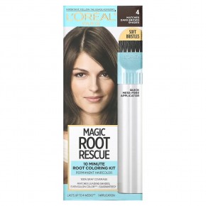 L'Oréal, Комплект для окрашивания корней за 10 минут Magic Root Rescue, оттенок 4 темный коричневый, на 1 применение - описание
