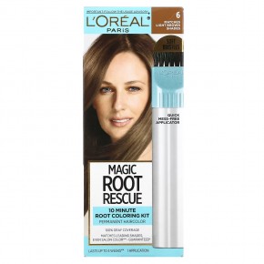 L'Oréal, Magic Root Rescue, комплект для окрашивания корней за 10 минут, оттенок 6 светло-каштановый, на 1 применение - описание