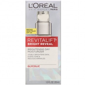 L'Oréal, Revitalift Bright Reveal, осветляющее дневное увлажняющее средство, SPF 30, 30 мл (1 жидк. унц.) в Москве - eco-herb.ru | фото