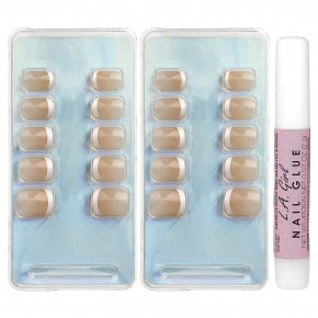 L.A. Girl, Oh So Shiny, искусственные ногти, гелевые типсы для сияния ногтей, GNT154, классический френч, набор из 25 предметов в Москве - eco-herb.ru | фото