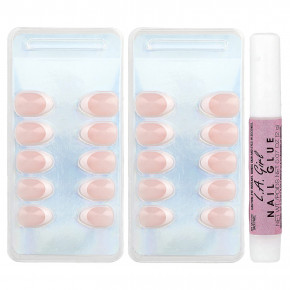 L.A. Girl, Oh So Shiny, искусственные ногти, гелевые типсы для сияния ногтей, GNT155, современный френч, набор из 25 предметов в Москве - eco-herb.ru | фото