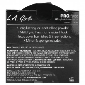 L.A. Girl, PRO. Матовая прессованная пудра для лица, GPP602 Classic, слоновая кость, 7 г (0,25 унции) в Москве - eco-herb.ru | фото