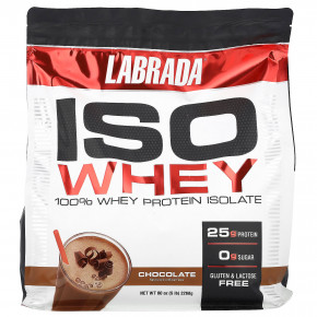 Labrada Nutrition, ISO Whey, 100%-ный изолят сывороточного белка, шоколад, 5 фунтов (2268 г) - описание | фото