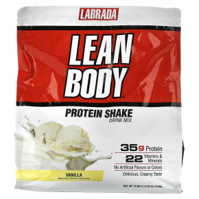 Labrada Nutrition, Lean Body, протеиновая смесь для приготовления коктейля, ваниль, 2100 г (4,63 фунта) - описание