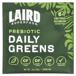 Laird Superfood, Ежедневная зелень с пребиотиками, 15 пакетиков по 14 г (0,5 унции) в Москве - eco-herb.ru | фото