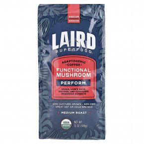 Laird Superfood, грибной кофе, молотый, средней обжарки, 340 г (12 унций) - описание