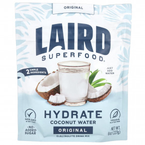 Laird Superfood, Hydrate, кокосовая вода, оригинальный продукт, 227 г (8 унций) в Москве - eco-herb.ru | фото