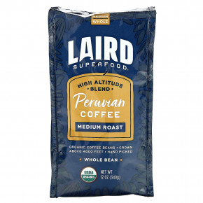 Laird Superfood, перуанский кофе, цельные зерна, средней обжарки, 340 г (12 унций) - описание