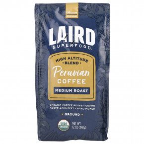 Laird Superfood, Перуанский кофе, молотый, средней обжарки, 340 г (12 унций) в Москве - eco-herb.ru | фото