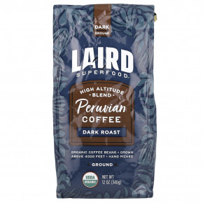 Laird Superfood, Перуанский кофе, молотый, темный, 340 г (12 унций) - описание | фото