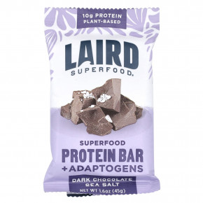 Laird Superfood, Протеиновый батончик Superfood + адаптогены, морская соль из темного шоколада, 10 пакетиков по 45 г (1,6 унции) в Москве - eco-herb.ru | фото