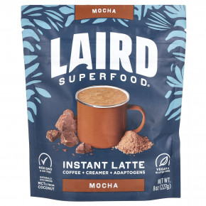 Laird Superfood, Растворимый латте, кофе + сливки + адаптогены, мокко, 227 г (8 унций) в Москве - eco-herb.ru | фото