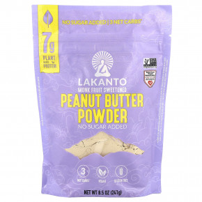 Lakanto, арахисовая паста в порошке, 241 г (8,5 унции) - описание | фото