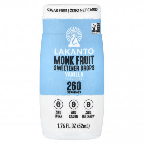 Lakanto, подсластитель в каплях, со вкусом ванили, 52 мл (1,76 жидк. унции) - описание | фото