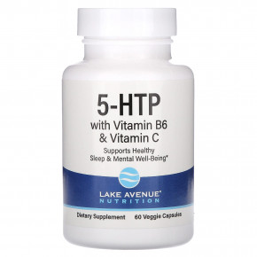 Lake Avenue Nutrition, 5-HTP с витаминами B6 и C, 100 мг, 60 растительных капсул - описание | фото