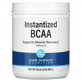 Lake Avenue Nutrition, Быстрорастворимый порошок BCAA, без добавок, 907 г (32 унции) в Москве - eco-herb.ru | фото