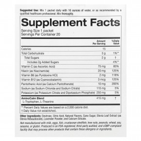 California Gold Nutrition, Calm, успокаивающая порошковая смесь для приготовления напитков с калием и смесью AminoCalm, L-триптофаном и L-теанином, голубика и лаванда, 20 пакетиков по 5,5 г (0,19 унции) в Москве - eco-herb.ru | фото