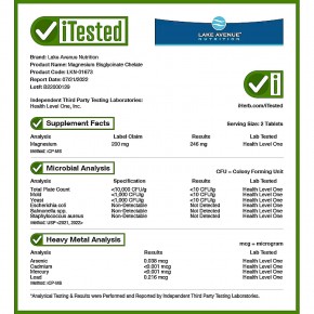 Lake Avenue Nutrition, хелат бисглицината магния с TRAACS®, 200 мг, 240 таблеток (100 мг в 1 таблетке) в Москве - eco-herb.ru | фото