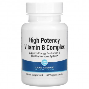 Lake Avenue Nutrition, комплекс витаминов группы B высокой эффективности действия, 30 растительных капсул - описание