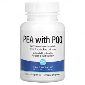 Lake Avenue Nutrition, ПЭА 300 мг и PQQ 10 мг, 30 растительных капсул - описание