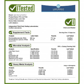 Lake Avenue Nutrition, ПЭА 300 мг и PQQ 10 мг, 30 растительных капсул (Товар снят с продажи) в Москве - eco-herb.ru | изображение Lake Avenue Nutrition, ПЭА 300 мг и PQQ 10 мг, 30 растительных капсул (Товар снят с продажи) в Москве - eco-herb.ru | фото