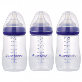 Lansinoh, бутылочки для кормления с соской NaturalWave®, средний поток, от 3 мес, 3 бутылочки по 240 мл (8 унций) в Москве - eco-herb.ru | фото