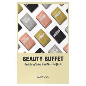 Lapcos, Beauty Buffet, набор восстанавливающих разнообразных тканевых масок, 4 шт. + 1 подушечка в Москве - eco-herb.ru | фото