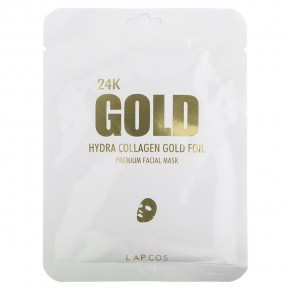 Lapcos, Hydra Collagen, 24K Gold Foil Premium Facial Beauty Mask, 1 Sheet, 0.88 oz (25 g) в Москве - eco-herb.ru | фото