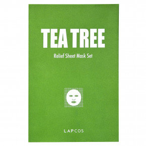 Lapcos, Набор тканевых масок Tea Tree Relief, 5 шт., По 25 мл (0,84 жидк. унц.) в Москве - eco-herb.ru | фото