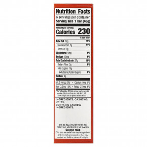 Larabar, батончик с натуральными фруктами и орехами, печенье из кешью, 6 батончиков по 48 г (1,7 унции) в Москве - eco-herb.ru | фото