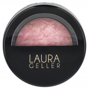 Laura Geller, Baked Blush-N-Brighten, румяна с эффектом мерцающего эффекта, 0018032B розовый кремовый, 4,5 г (0,16 унции) - описание | фото
