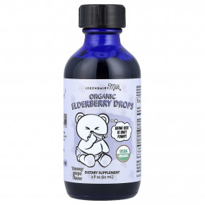 Legendairy Milk, Органические капли бузины, от 6 месяцев, со вкусом винограда, 60 мл (2 жидк. Унции) в Москве - eco-herb.ru | фото