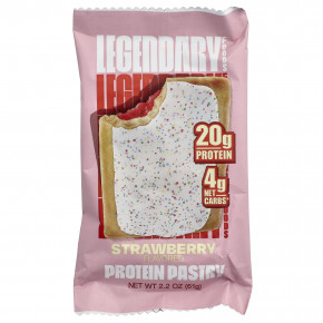 Legendary Foods, протеиновое пирожное, клубника, 10 шт. по 61 г (2,2 унции) в Москве - eco-herb.ru | фото