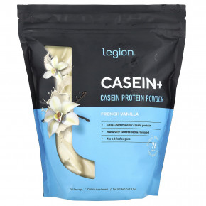 Legion Athletics, Casein +, казеиновый протеиновый порошок, французская ваниль, 960 г (2,11 фунта) - описание