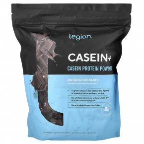 Legion Athletics, Casein+, казеиновый протеиновый порошок, голландский шоколад, 710 г (1,56 фунта) - описание | фото