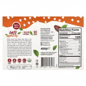 Let's Date, Органическая финиковая паста, 400 г (14,1 унции) в Москве - eco-herb.ru | фото