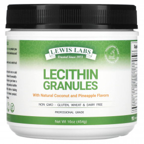 Lewis Labs, Lecithin Granules, Natural Coconut and Pineapple, 16 oz (454 g) в Москве - eco-herb.ru | фото