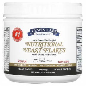 Lewis Labs, Nutritional Yeast Flakes, 16 oz (454 g) в Москве - eco-herb.ru | фото