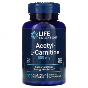 Life Extension, Ацетил-L-Карнитин, 500 мг, 100 капсул в Москве - eco-herb.ru | фото
