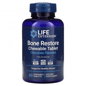 Life Extension, Bone Restore, восстановление костей, шоколад, 60 жевательных таблеток в Москве - eco-herb.ru | фото