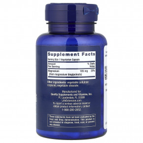 Life Extension, Глицинат магния, 90 вегетарианских капсул (105 мг на капсулу) в Москве - eco-herb.ru | изображение Life Extension, Глицинат магния, 90 вегетарианских капсул (105 мг на капсулу) в Москве - eco-herb.ru | фото