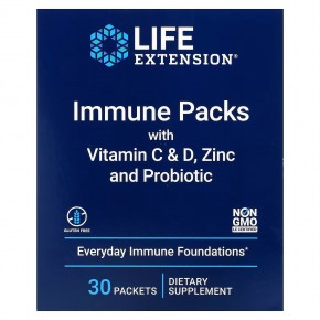 Life Extension, Иммунные пакеты с витаминами C и D, цинком и пробиотиком, 30 пакетиков в Москве - eco-herb.ru | фото