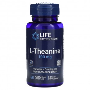 Life Extension, L-теанин, 100 мг, 60 растительных капсул в Москве - eco-herb.ru | фото